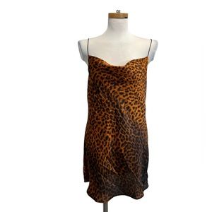 ZARA Animal Print Mini Slip Dress
